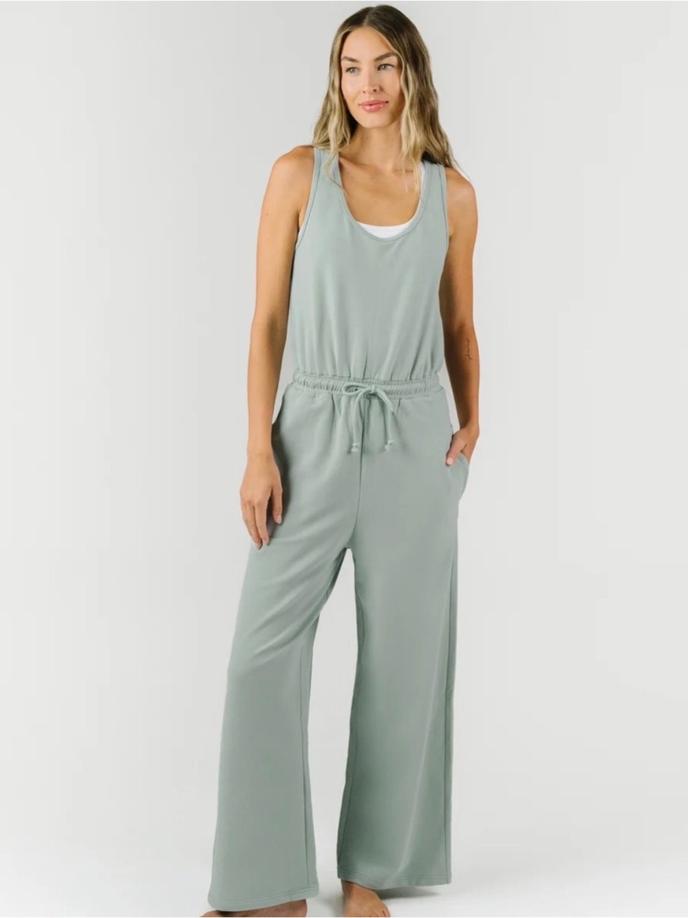 Zyia Active Soft Sage Brighton Retreat Jumpsuit Size Med